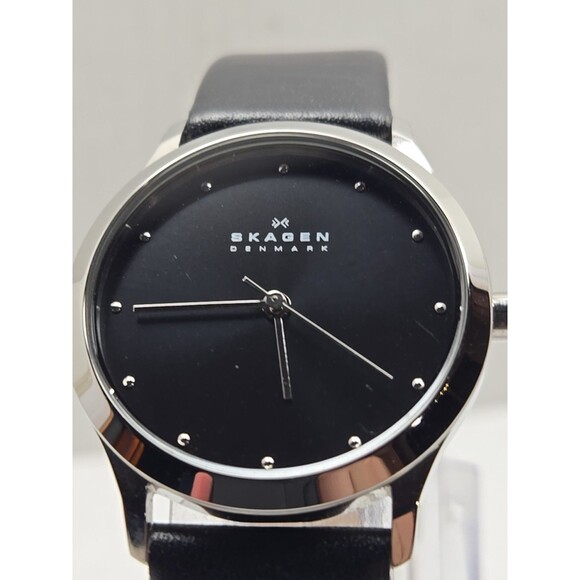 Skagen Jorn SKW2283 Womens 30mm Black Dial Leather Quartz New Battery Watch Slim - Picture 4 of 12